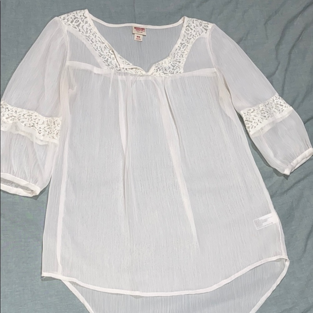 🛍💵 4/$25 Mossimo Peasant Top w/Lace Trim